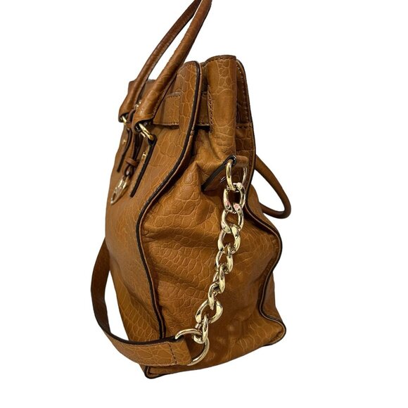 Michael Kors Hamilton Large Brown Leather Shoulder Bag Handbag - Picture 5 of 12